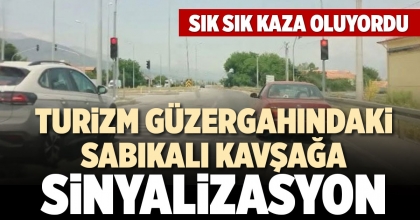 TURİZM GÜZERGAHINDAKİ SABIKALI KAVŞAĞA SİNYALİZASYON
