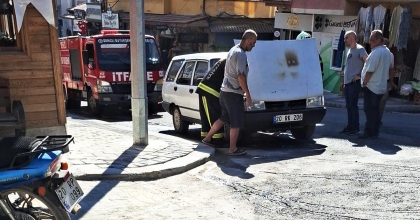 BULDAN’DA SEYİR HALİNDEKİ OTOMOBİL ALEV ALDI