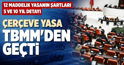 12 MADDELİK ÇERÇEVE YASA TBMM GENEL KURULU'NDA KABUL EDİLDİ