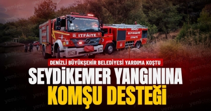 SEYDİKEMER YANGININA KOMŞU DESTEĞİ