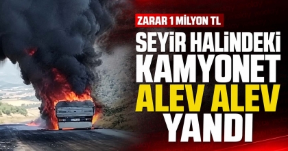 SARAYKÖY'DE SEYİR HALİNDEKİ KAMYONET ALEV ALEV YANDI