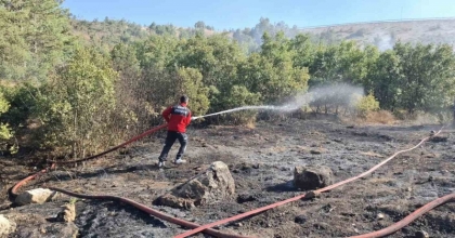 EMET’TE DAĞLIK ALANDA ORMAN YANGINI
