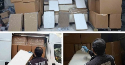 MOBİL DEPOYA BASKIN: 2 MİLYONU AŞKIN MAKARON ELE GEÇİRİLDİ