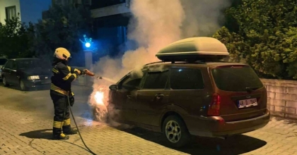 DALAMAN’DA ARAÇ YANGINI
