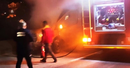 CANKURTARAN’DA KARGO ARACI ALEV ALDI