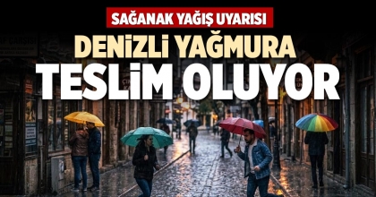 DENİZLİ YAĞMURA TESLİM OLUYOR