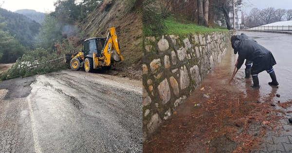 BABADAĞ’DA AĞAÇLAR YOLLARA DEVRİLDİ