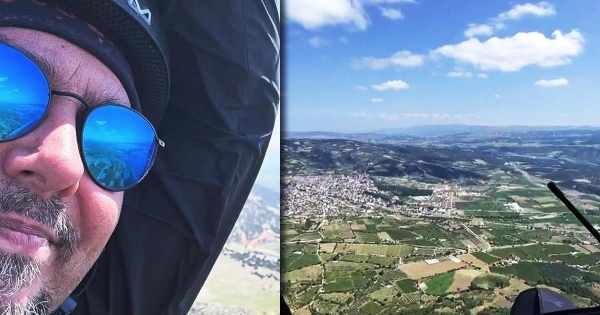 YAMAÇ PARAŞÜTÜYLE BULDAN SEMALARINDA SÜZÜLDÜ