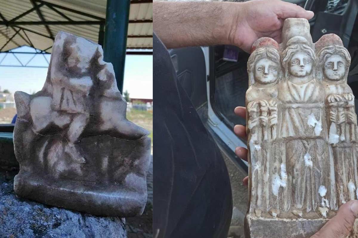 MEZAR KAZISINDA ROMA DÖNEMİNE AİT ‘ÜÇ GÜZELLER’ HEYKELİ BULUNDU  
