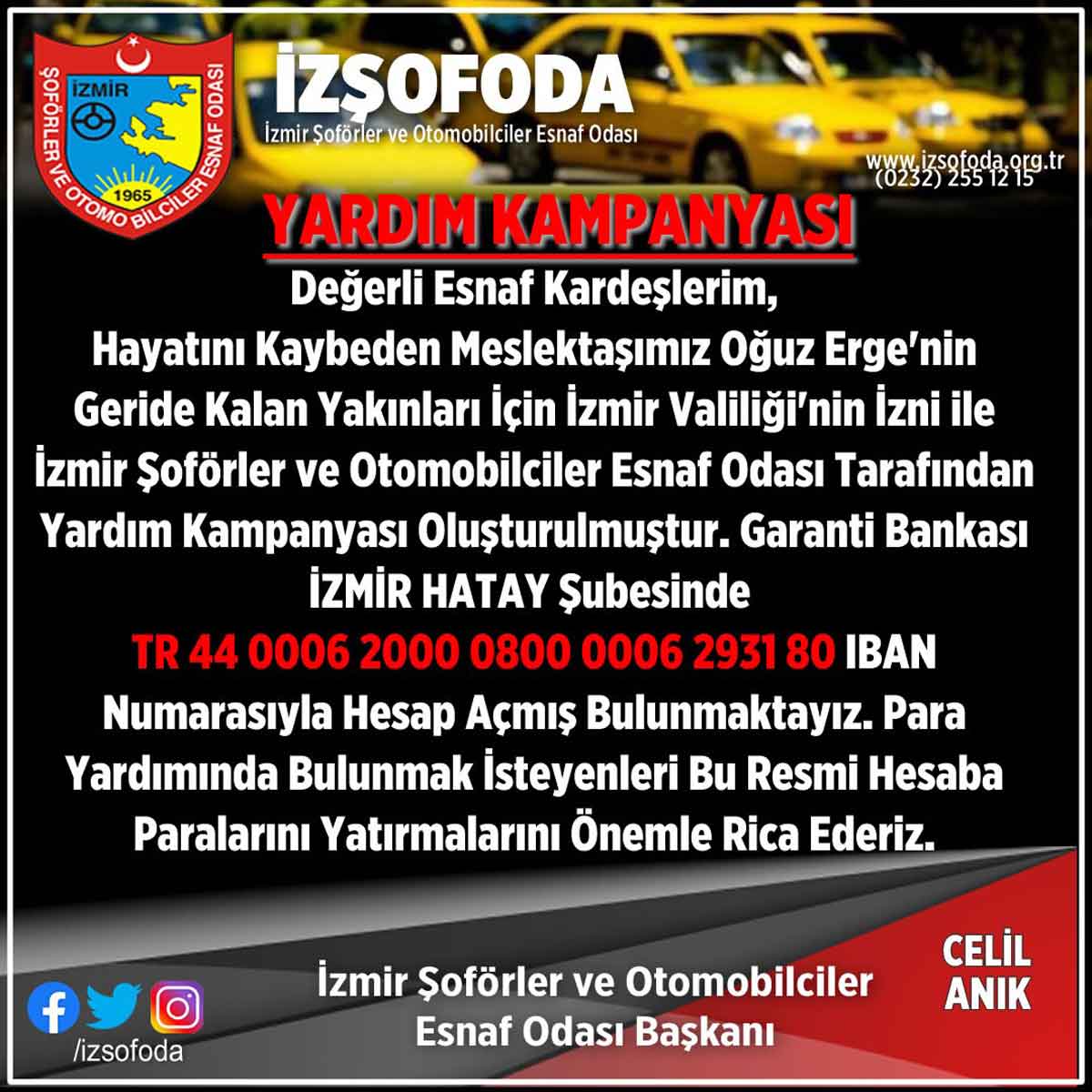 ÖLDÜRÜLEN TAKSİCİNİN AİLESİ İÇİN YARDIM KAMPANYASI BAŞLATILDI