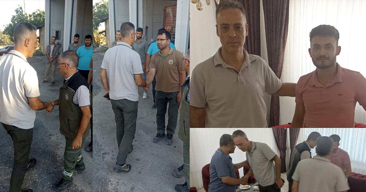 ORMAN BÖLGE MÜDÜRÜ YANGINDA YARALANAN İŞÇİLERİ ZİYARET ETTİ