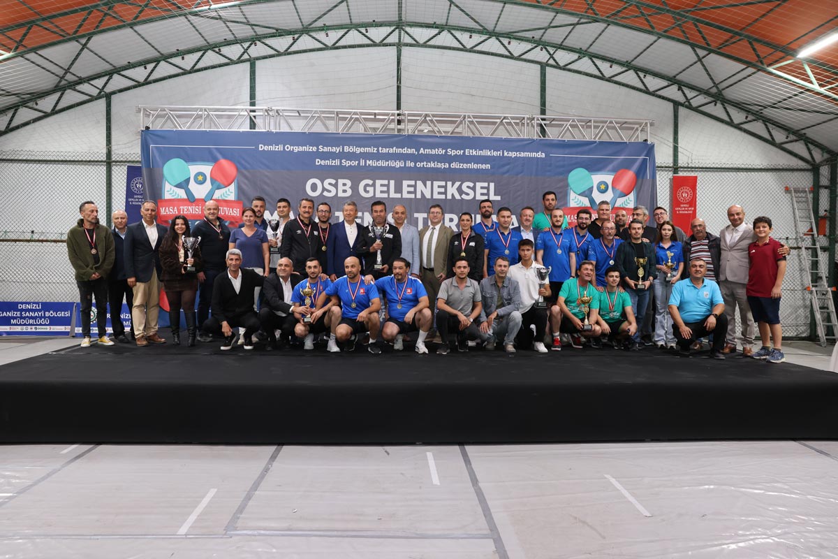 DENİZLİ OSB 6. MASA TENİSİ TURNUVASINDA ŞAMPİYONLAR BELİRLENDİ
