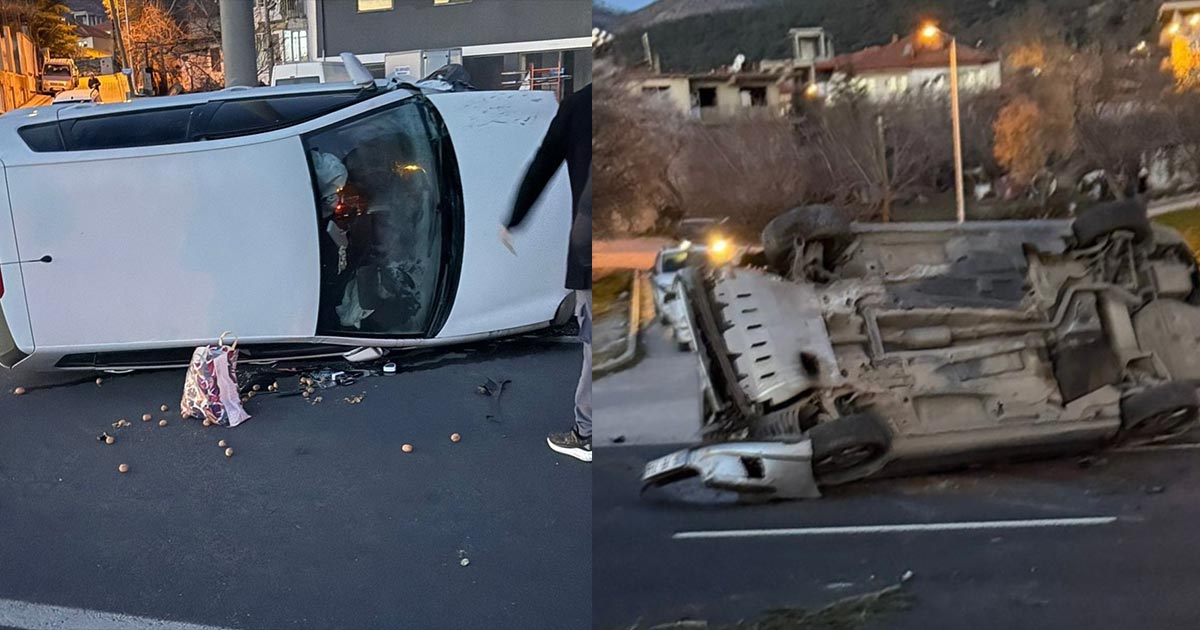 Kontrolden çıkan araç aydınlatma direğini devirip taklalar attı. Devrilen direkten kaçmak isteyen bir başka araç da kontrolden çıkarak taklalar attı. Kazada 5 kişi yaralandı.