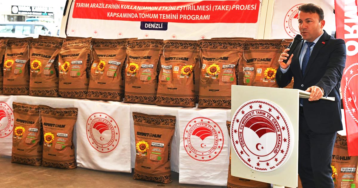 SARAYKÖY’DE ÇİFTÇİYE AYÇİÇEĞİ DESTEĞİ