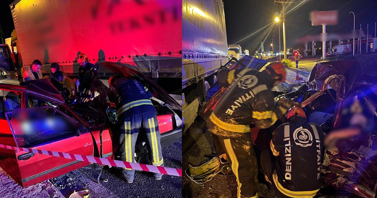 OTOMOBİL TIRA ÇARPTI