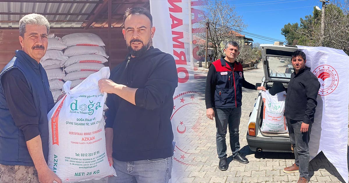 ÜRETİCİLERE NOHUT TOHUMU DAĞITILDI
