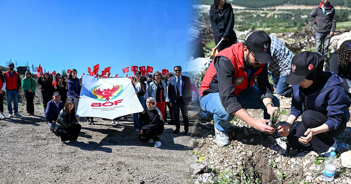 DENİZLİ’DE ŞEHİTLER ANISINA 200 FİDAN TOPRAKLA BULUŞTURULDU
