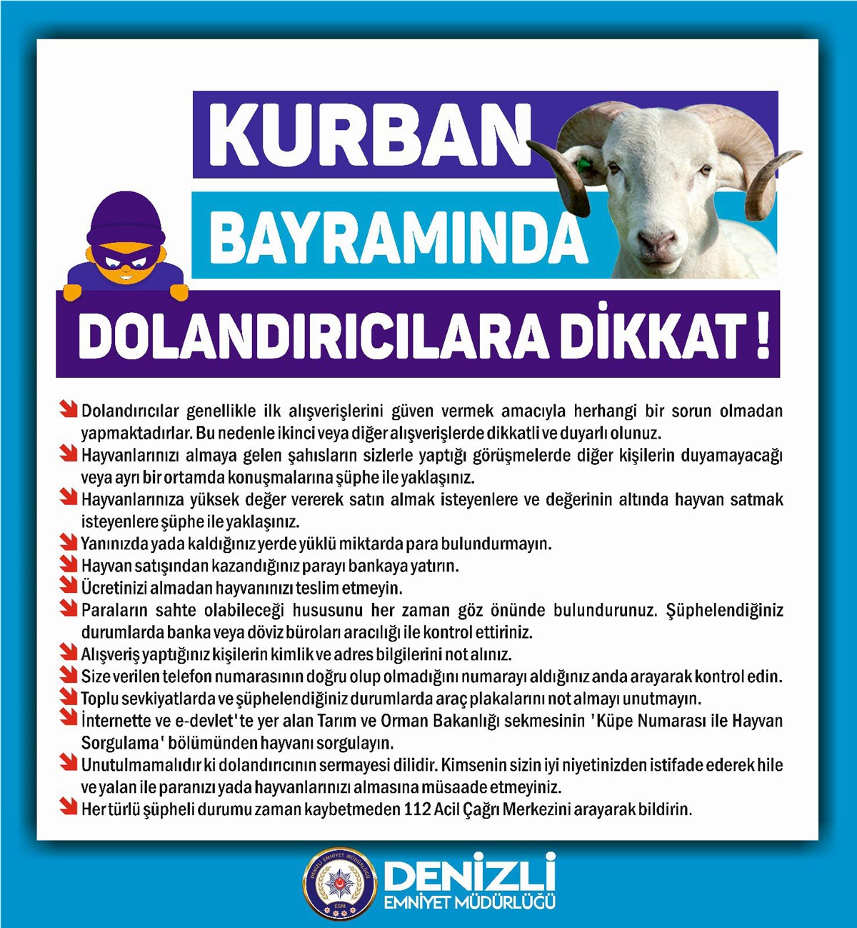 KURBAN PAZARINDA SIKI TEDBİRLER