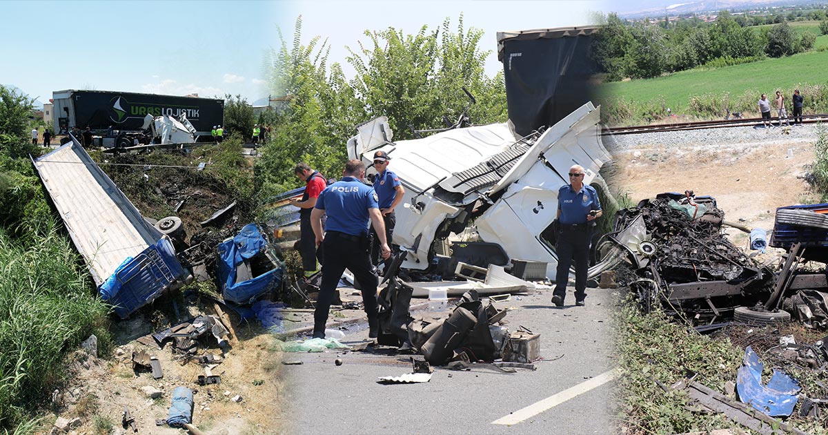 İKİ TIR ÇARPIŞTI 1 ÖLÜ 1 YARALI