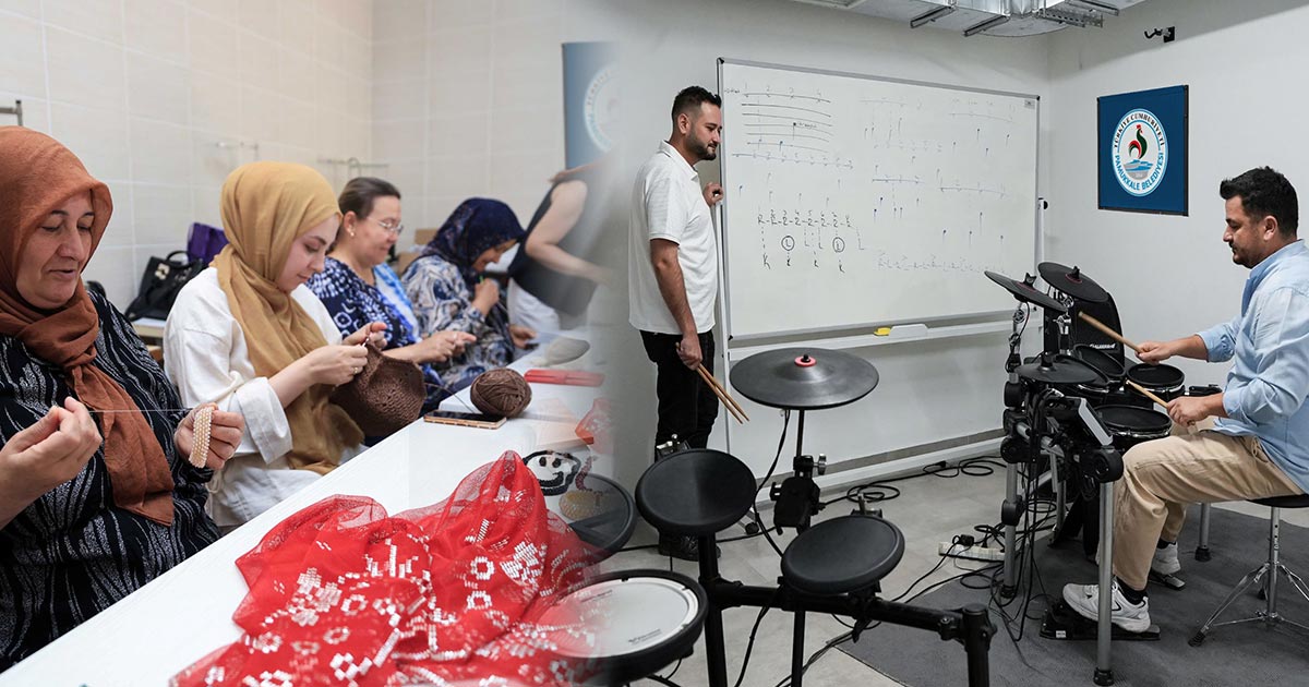 YAZ KURSLARI SANAT VE MÜZİKLE DEVAM EDİYOR