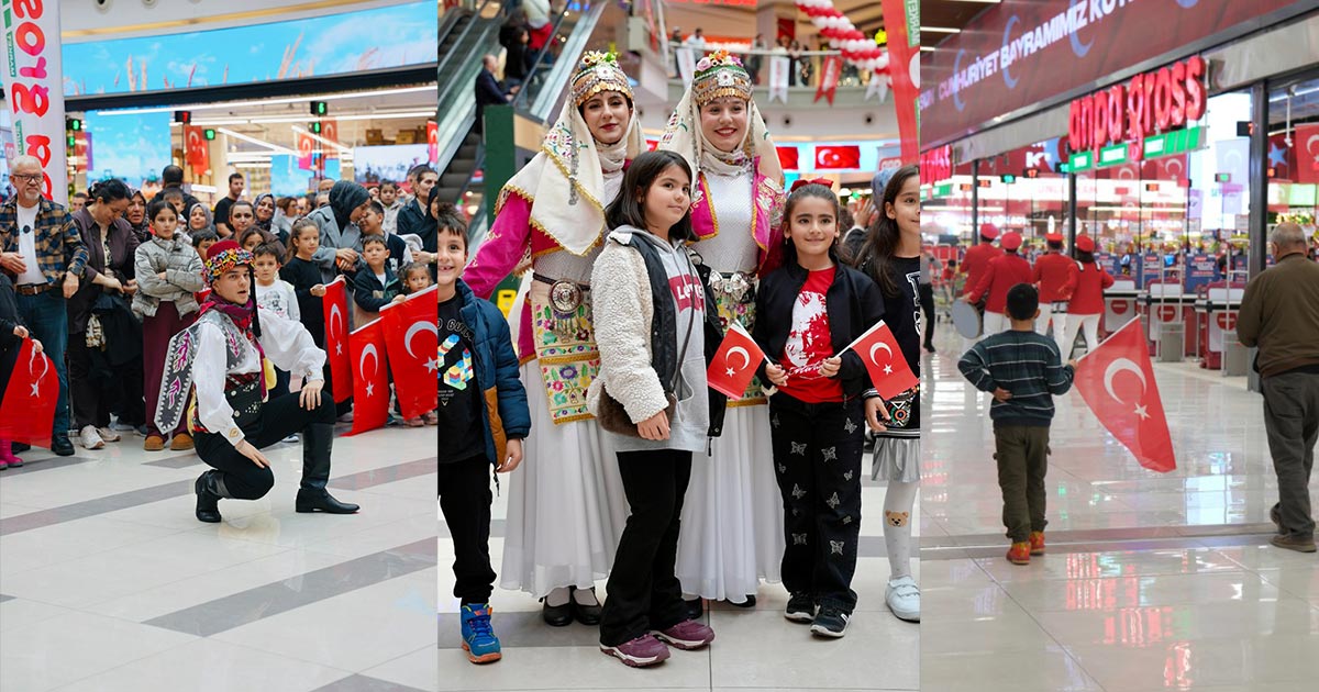 ÇOCUKLARA TÜRK BAYRAĞI DAĞITILDI