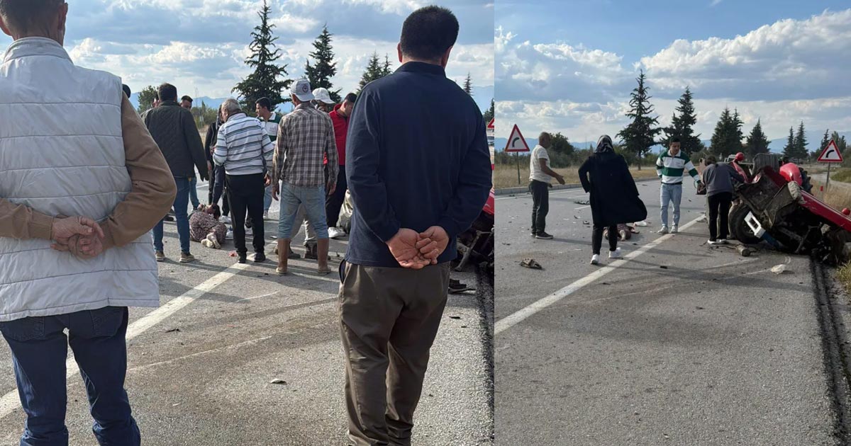 İŞÇİ SERVİSİ TRAKTÖRLE ÇARPIŞTI